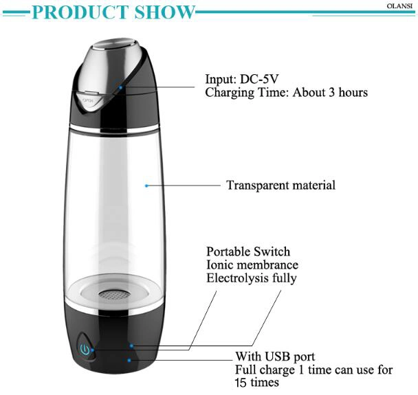 Portable Beautiful Looking  Hydrogen Water Bottle Healthcare Products with Best Price Hydrogen Water Bottle From Yiwu Manufacturer